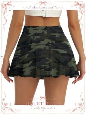 High Waisted Pleated Tennis Skort with Pockets Mini Athletic Skirt